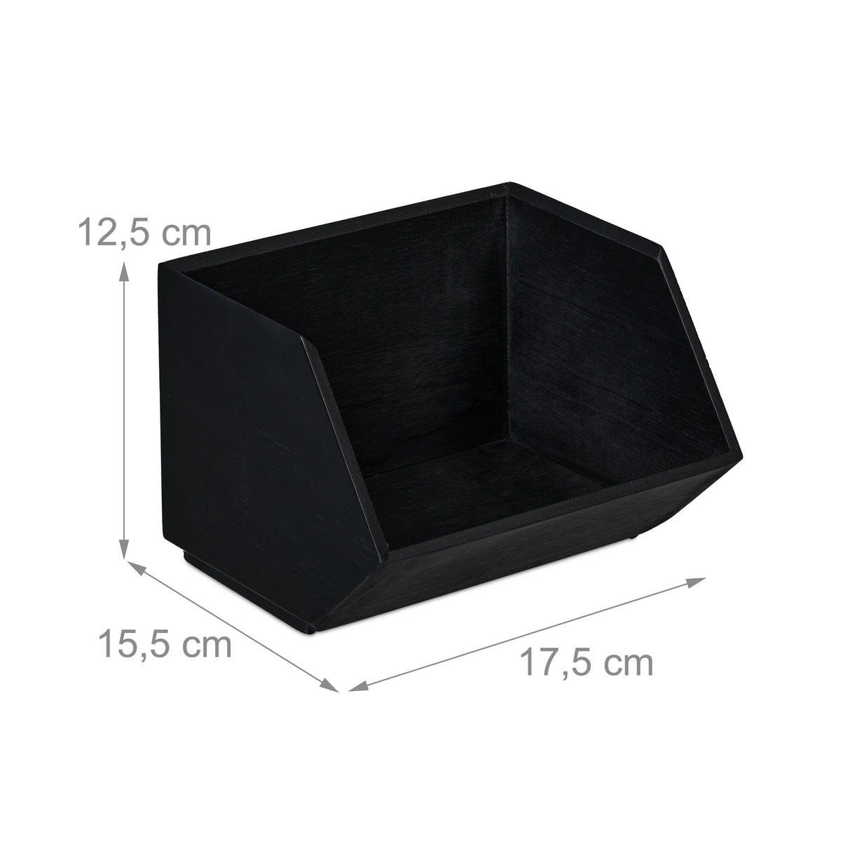 Anthrazit, Holz (15.5/17.5/12.5cm) - Relaxdays