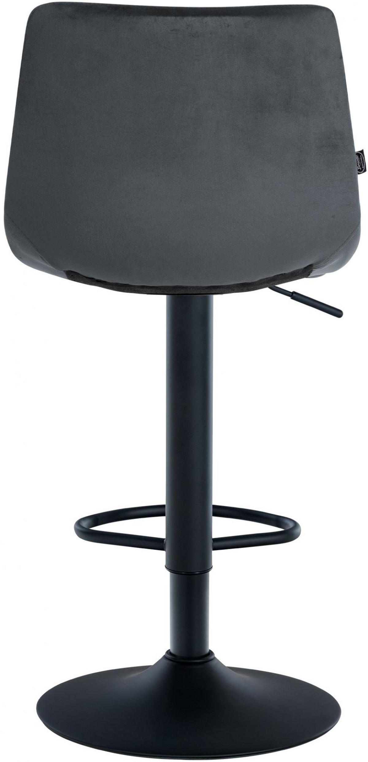 BARHOCKER Samt dunkelgrau - Dunkelgrau/Schwarz, Textil/Metall (43/87/46.5cm) - CLP