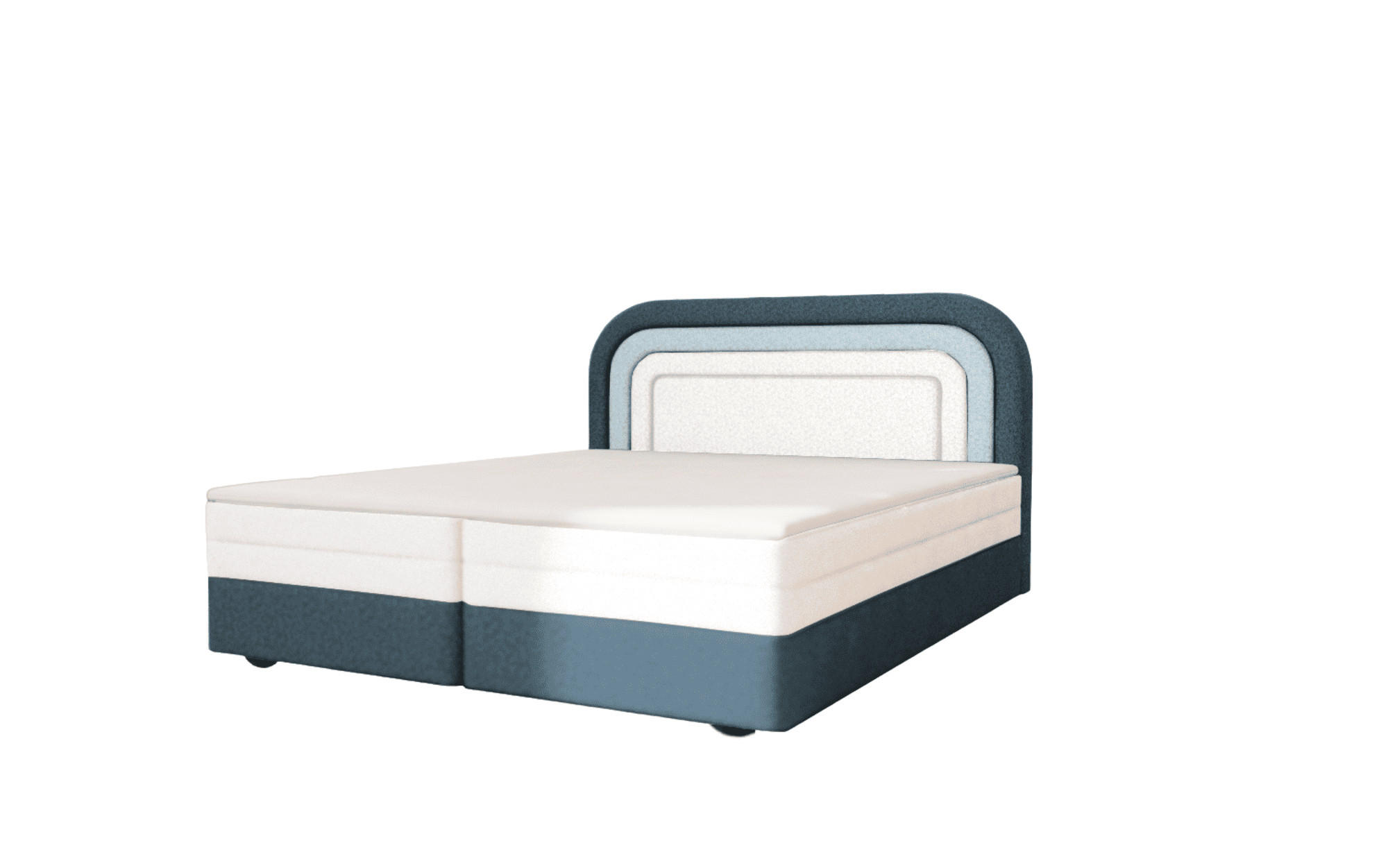 KONTINENTALBETT - Boxspringbett Nest 180x200 - Blau - Aragon 79 + Aragon 01+Aragon 07 - Blau/Kieferfarben, Holzwerkstoff/Textil (180/200cm) - Möblo