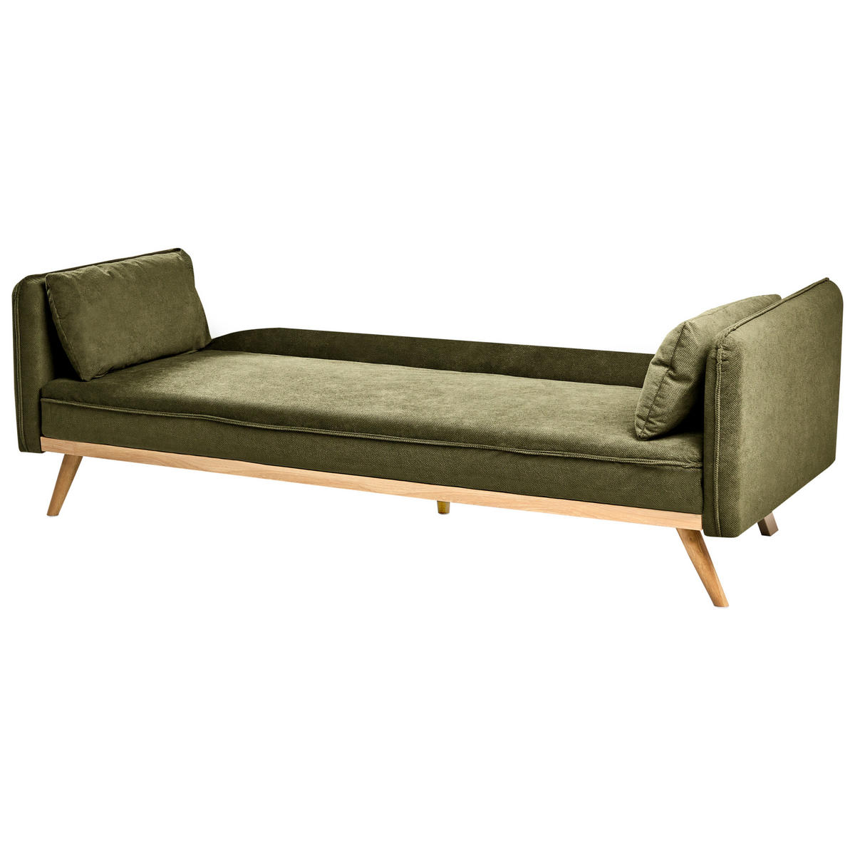 CANAPEA EXTENSIBILĂ textil verde Asaa - maro/verde, material textil (205/76/80cm) - Beliani