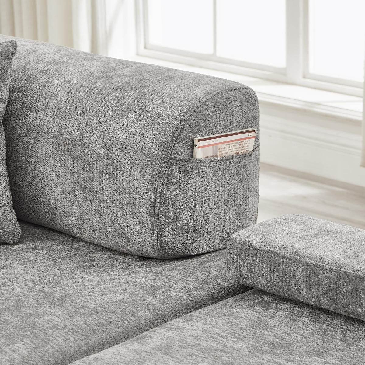 SCHLAFSOFA DE-35084 Hellgrau - Hellgrau, Holz (81/64/176cm) - ComfortXL