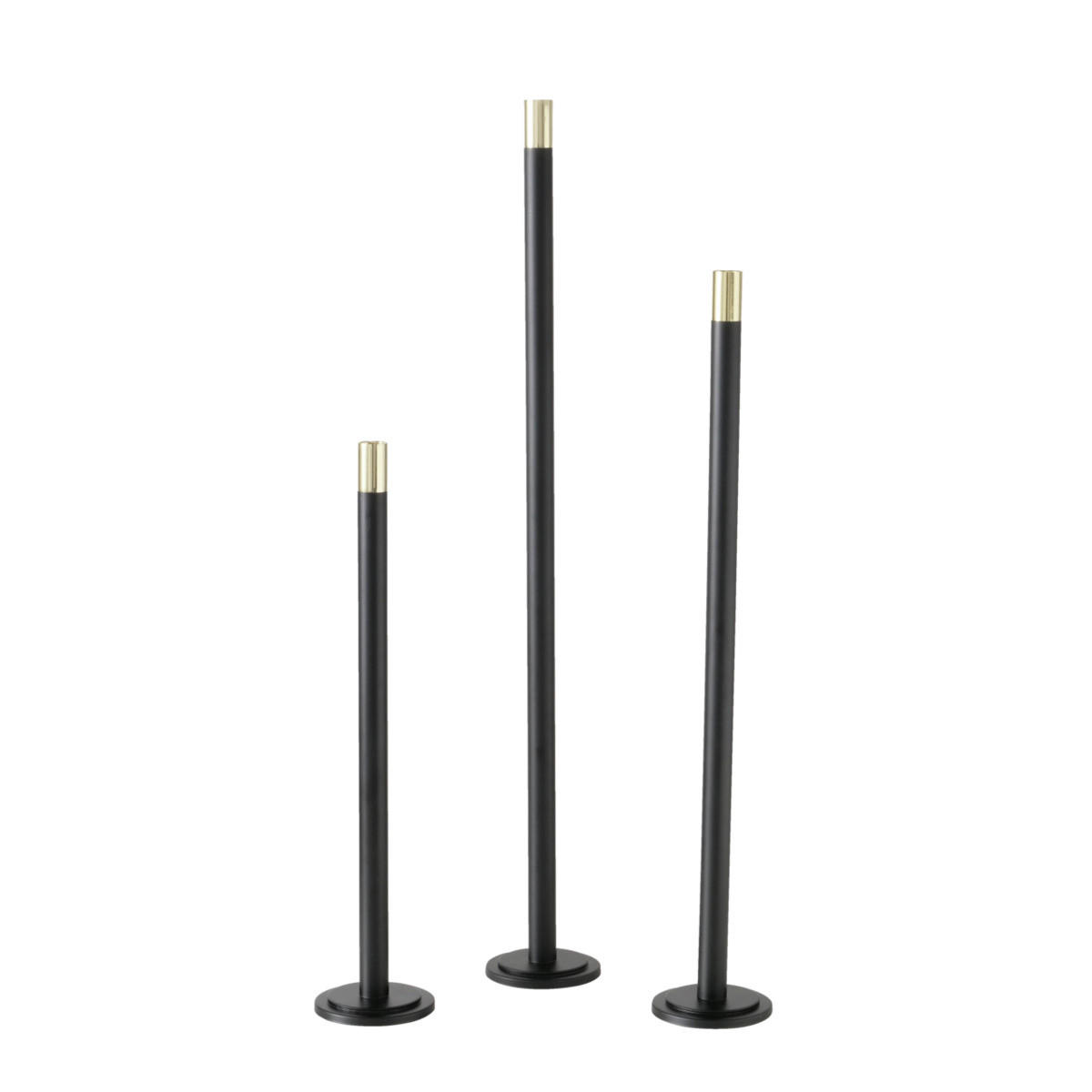 KERZENSTÄNDER Mats 3er-Set - Schwarz, Metall (10/76.5/10cm) - Boltze Home