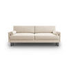 AUSKLAPPBARES-SOFA mit Bettkasten Scott aus Samt leichtes beige 3 Sitzplätze - Beige, Textil (97/87/212cm) - Micadoni