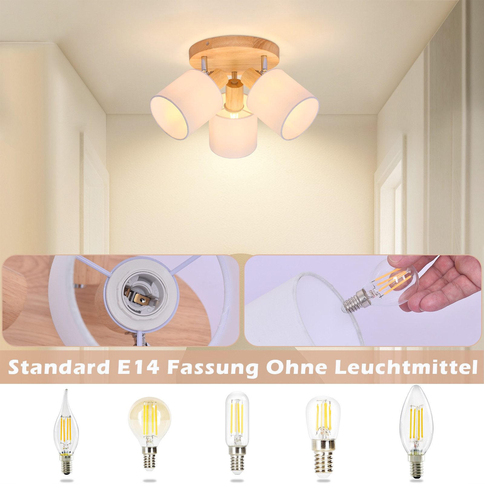 STRAHLER Kaiserslautern 3-flammig 20/20/21 cm - Braun, Textil (20/20/21cm) - Nettlife