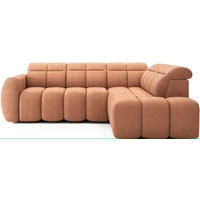 ECKSOFA mit elektrischem Sitzvorschub, Bettkasten und verstellbare Kopflehnen - Kupferfarben, Naturmaterialien/Textil (208/258cm) - Eltap