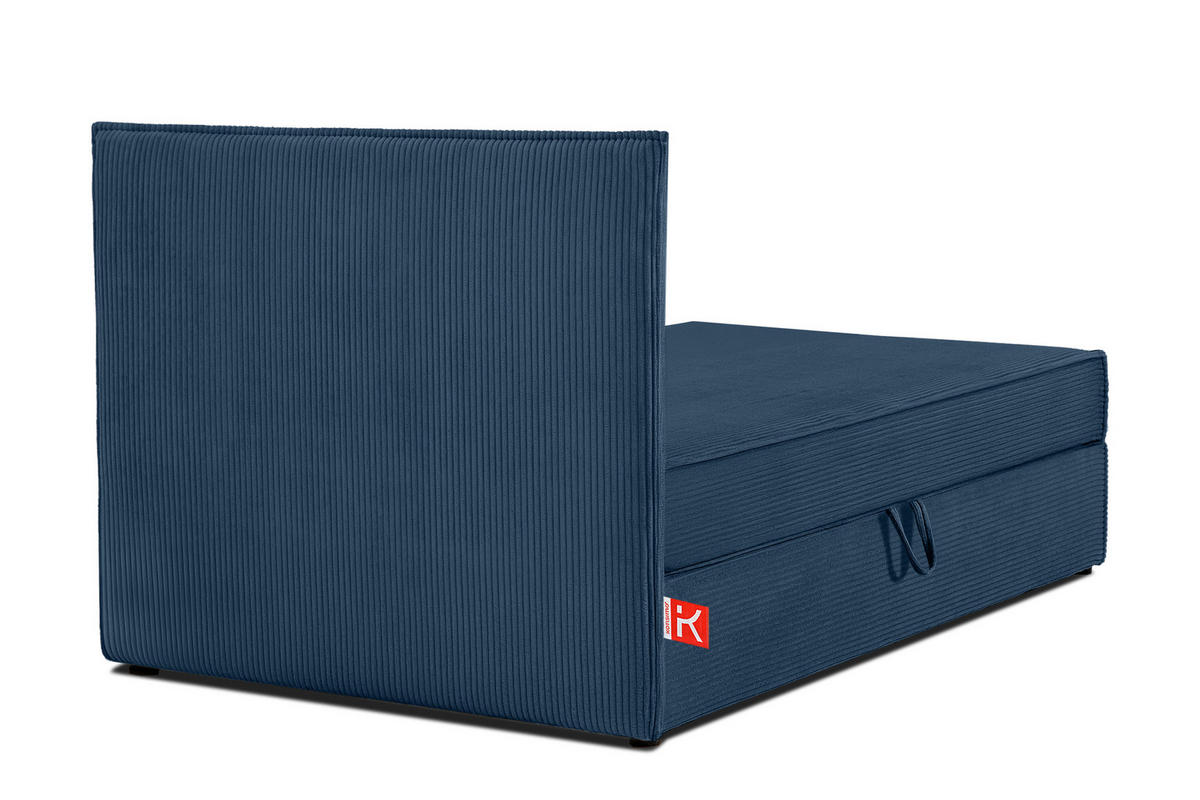 BOXSPRINGBETT ROTI Einzelbett, marineblau - Schwarz/Dunkelblau, Holz/Holzwerkstoff (90/200cm) - KONSIMO®