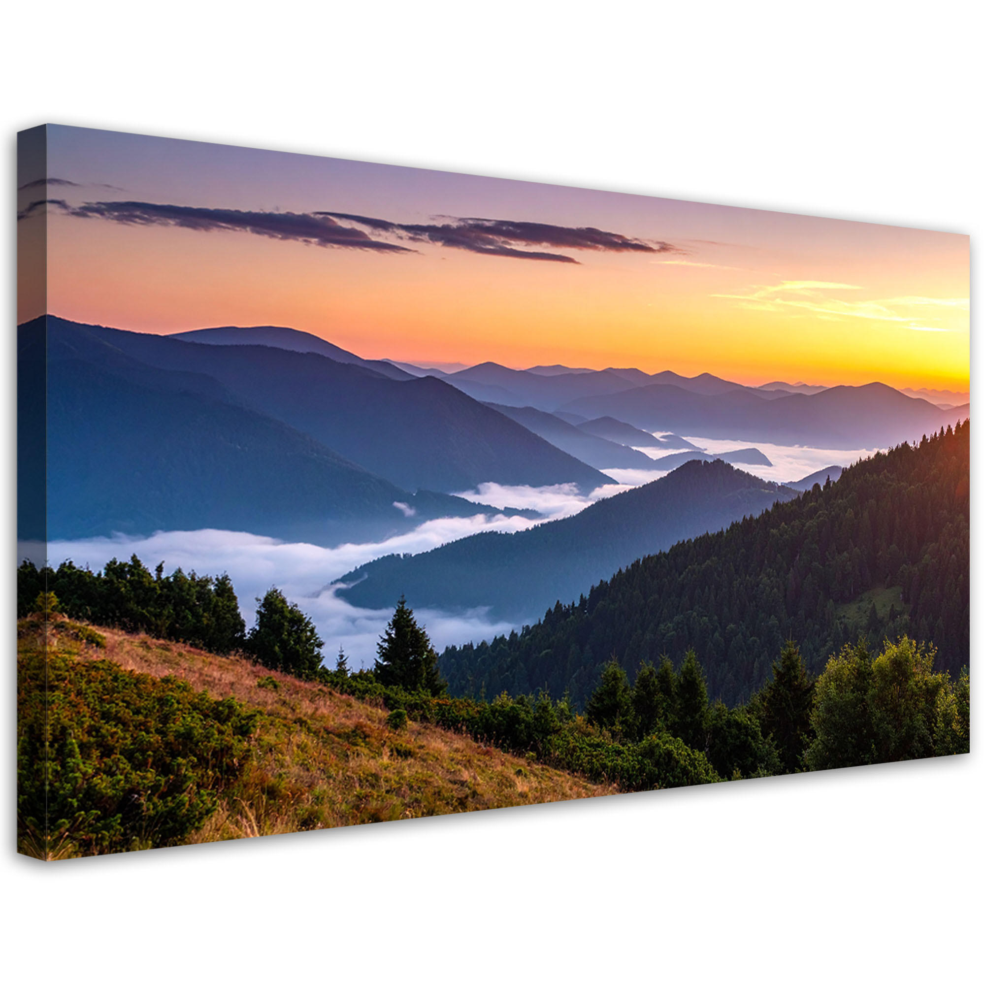 Feeby Leinwandbild Blau 100x50 cm