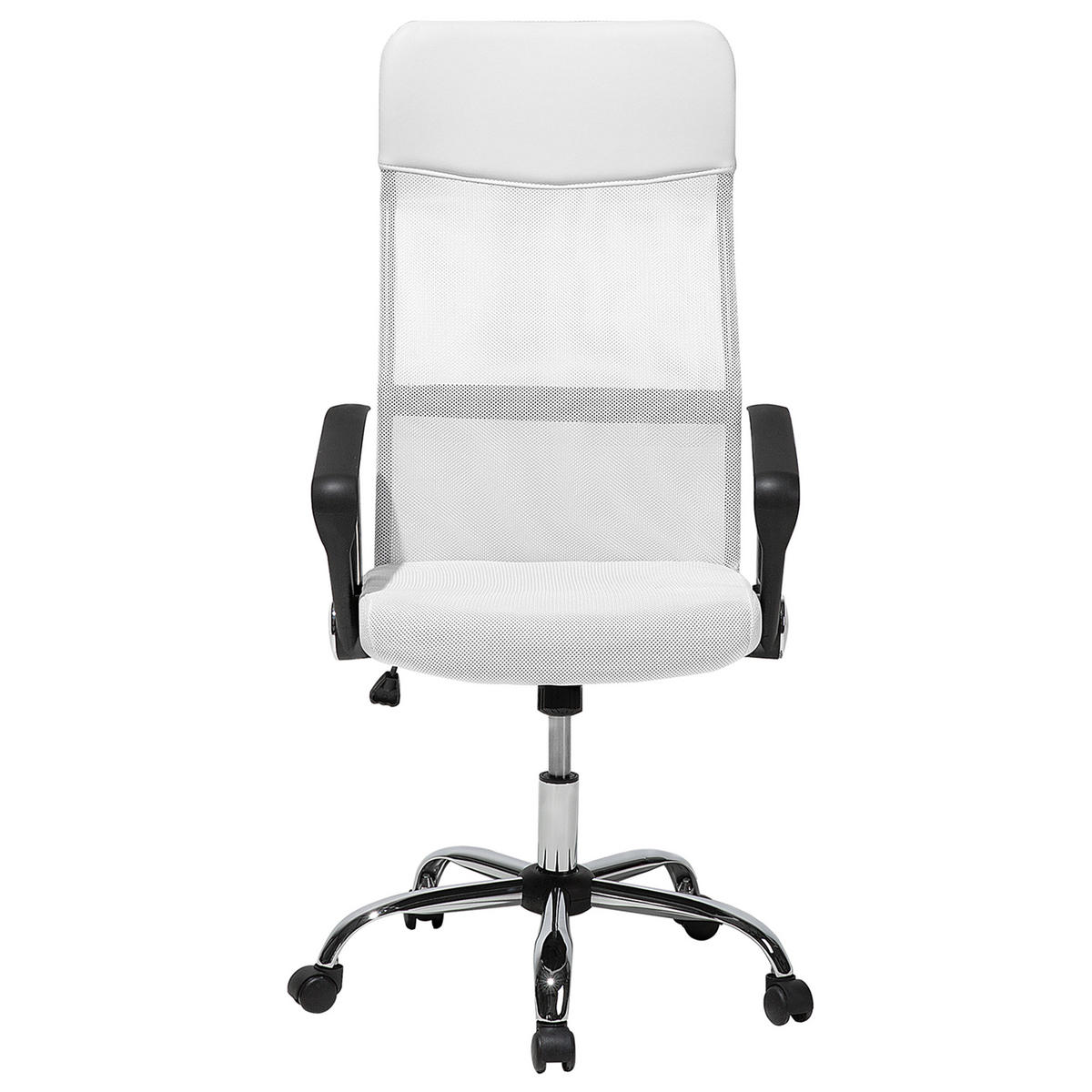 BÜROSTUHL Polyester Weiß Design - Weiß, Kunststoff/Textil (63/114/63cm) - Beliani
