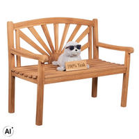 GARTENBANK Sonne - Naturfarben, Holz/Metall (120/94/60cm) - Mr. Deko