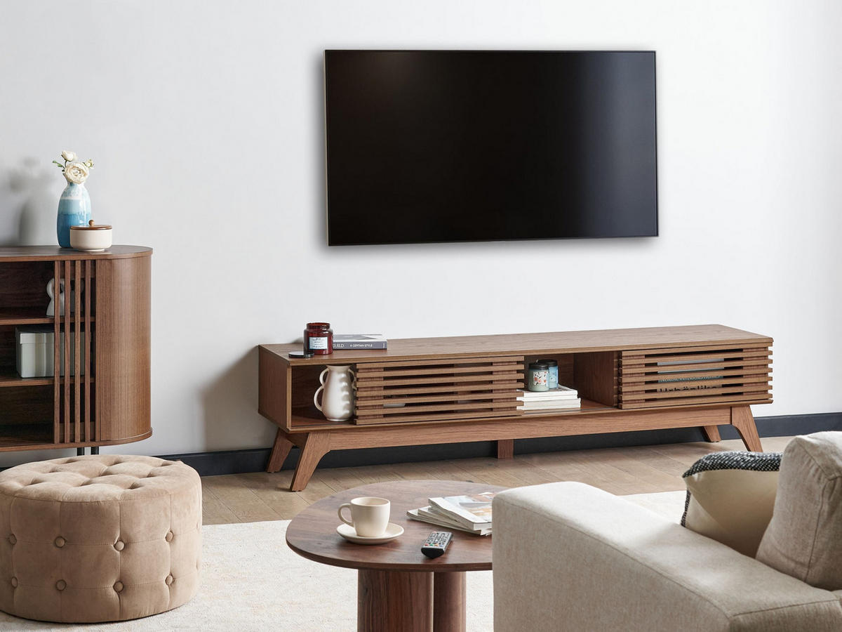 TV STOLEK Tmavě hnědý Toledo - hnědá, kompozitní dřevo (180/44/40cm) - Beliani