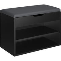 SCHUHBANK Jasmina,60 x 30 x 43,5 cm,schwarz - Schwarz, Holz (30/43.5/60cm) - tectake