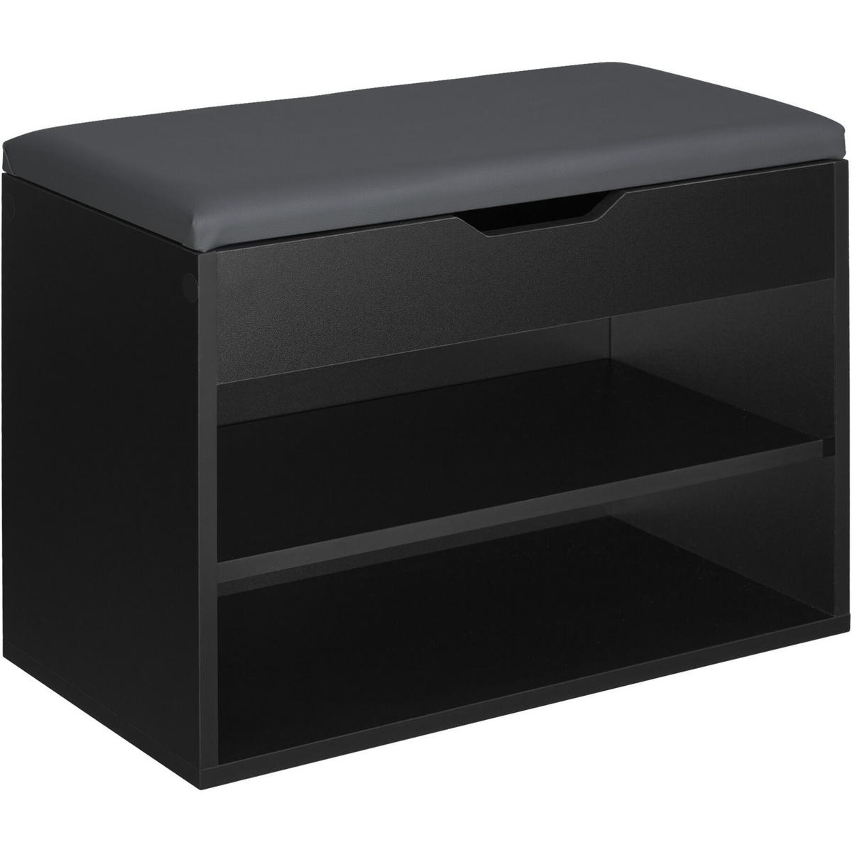SCHUHBANK Jasmina,60 x 30 x 43,5 cm,schwarz - Schwarz, Holz (30/43.5/60cm) - tectake