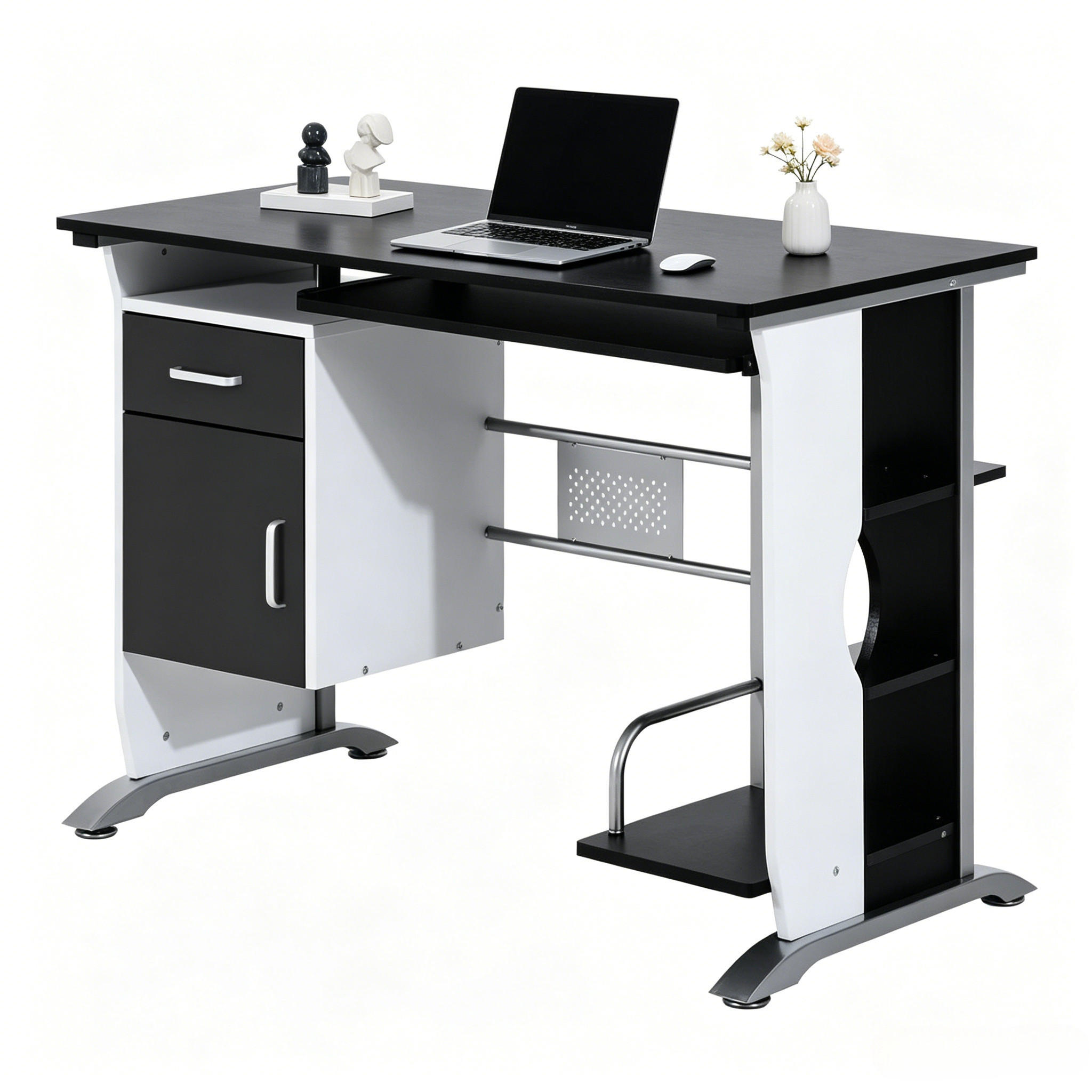Gisaae Computerschreibtisch Schwarz 100x75x52 cm