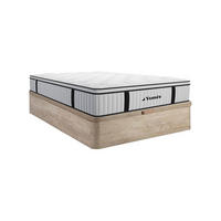 MATRATZE und Bettgestell mit Lattenrost und Bettkasten - 2 Personen - stoff - naturfarben hell American Dream - Naturfarben, Holz/Holzwerkstoff (140/200cm) - Vente-Unique