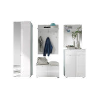 GARDEROBE 5-teilig in 210/198/40 cm - Weiß, Holz (210/198/40cm) - moebel dich auf