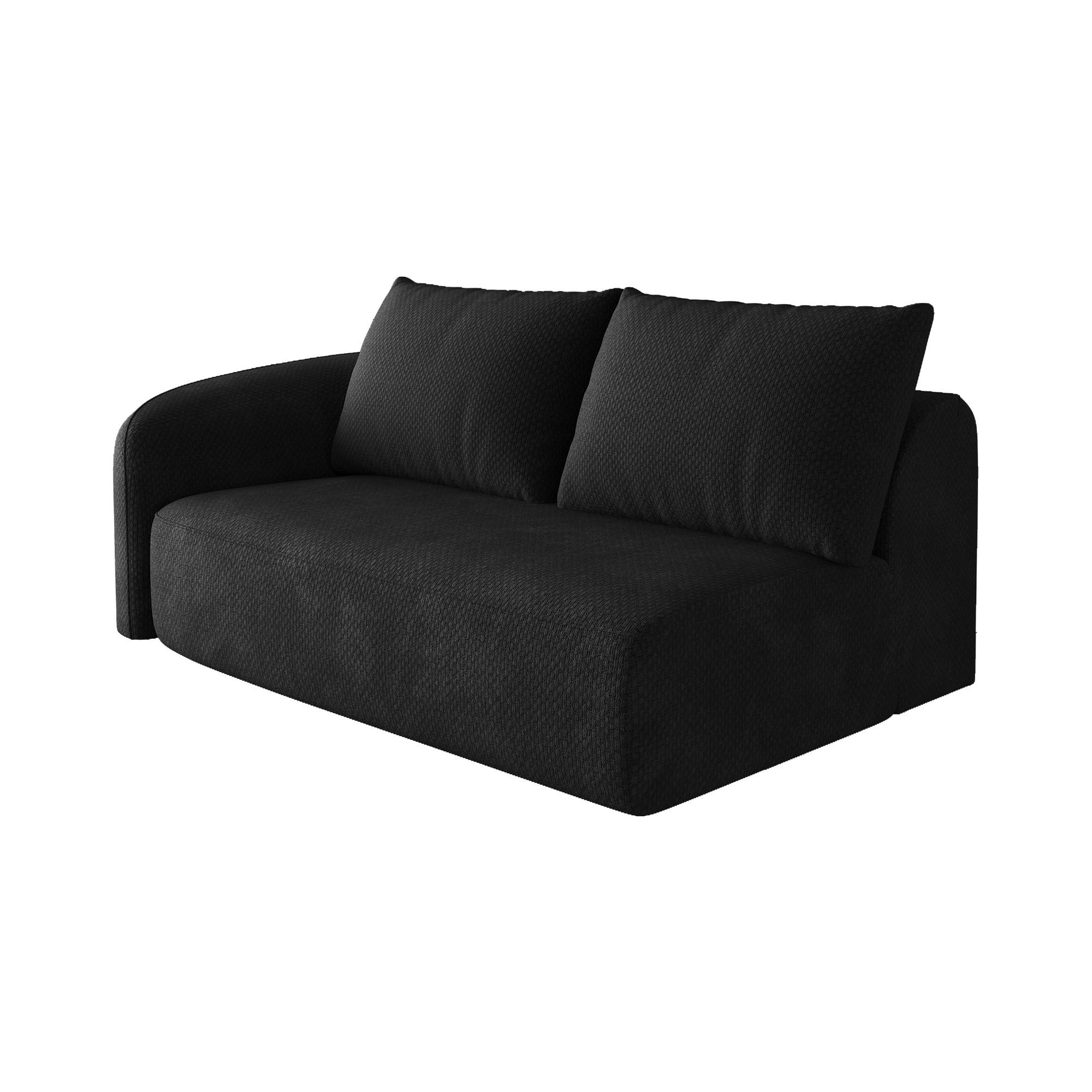 SOFAELEMENT DE-34711 Links-2-Sitzer Schwarz - Schwarz, Textil (90/85/160cm) - ComfortXL