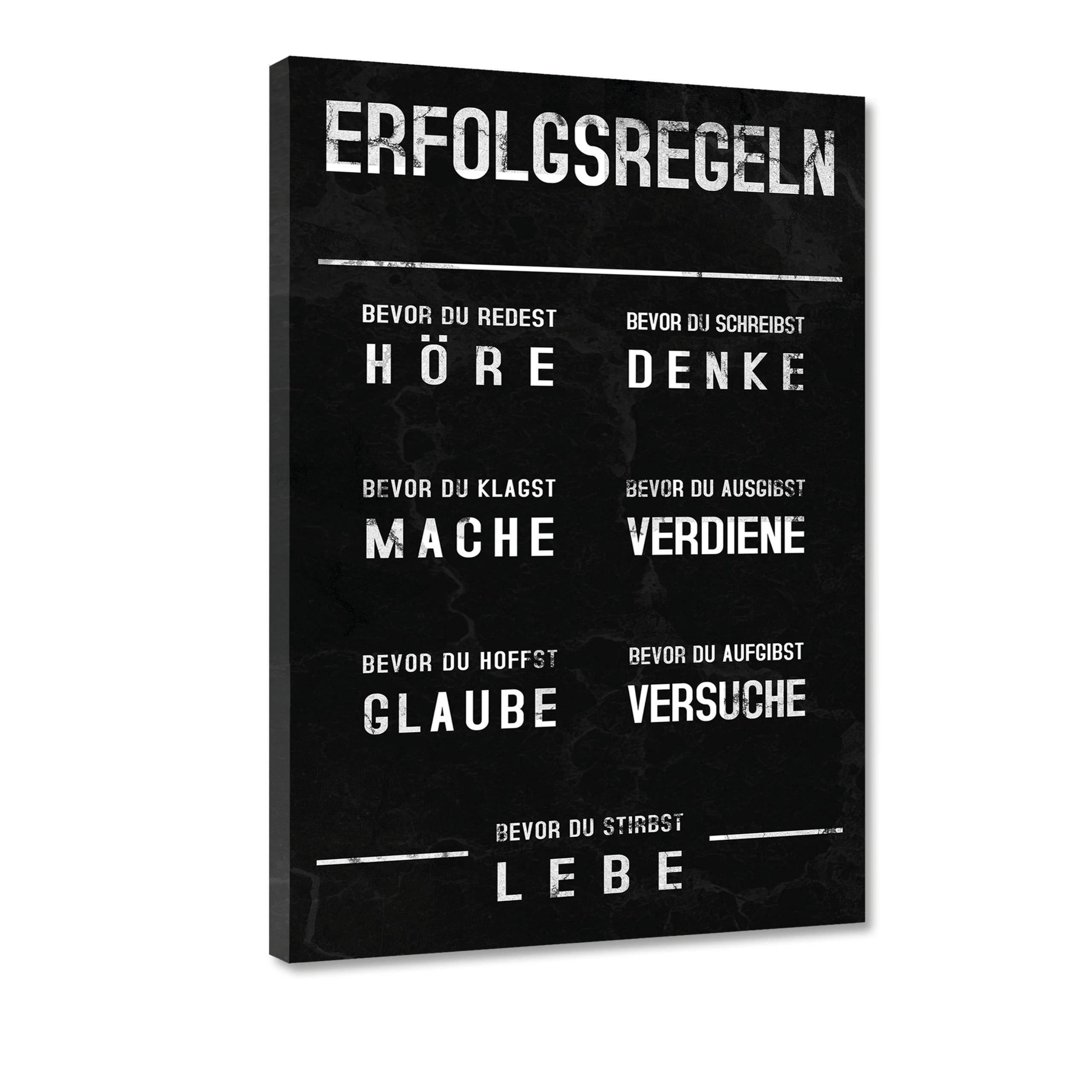 WANDBILD XXL "Erfolgsregeln" - 80 x 120 cm - Weiß, Textil (80/120cm) - Hustling Sharks