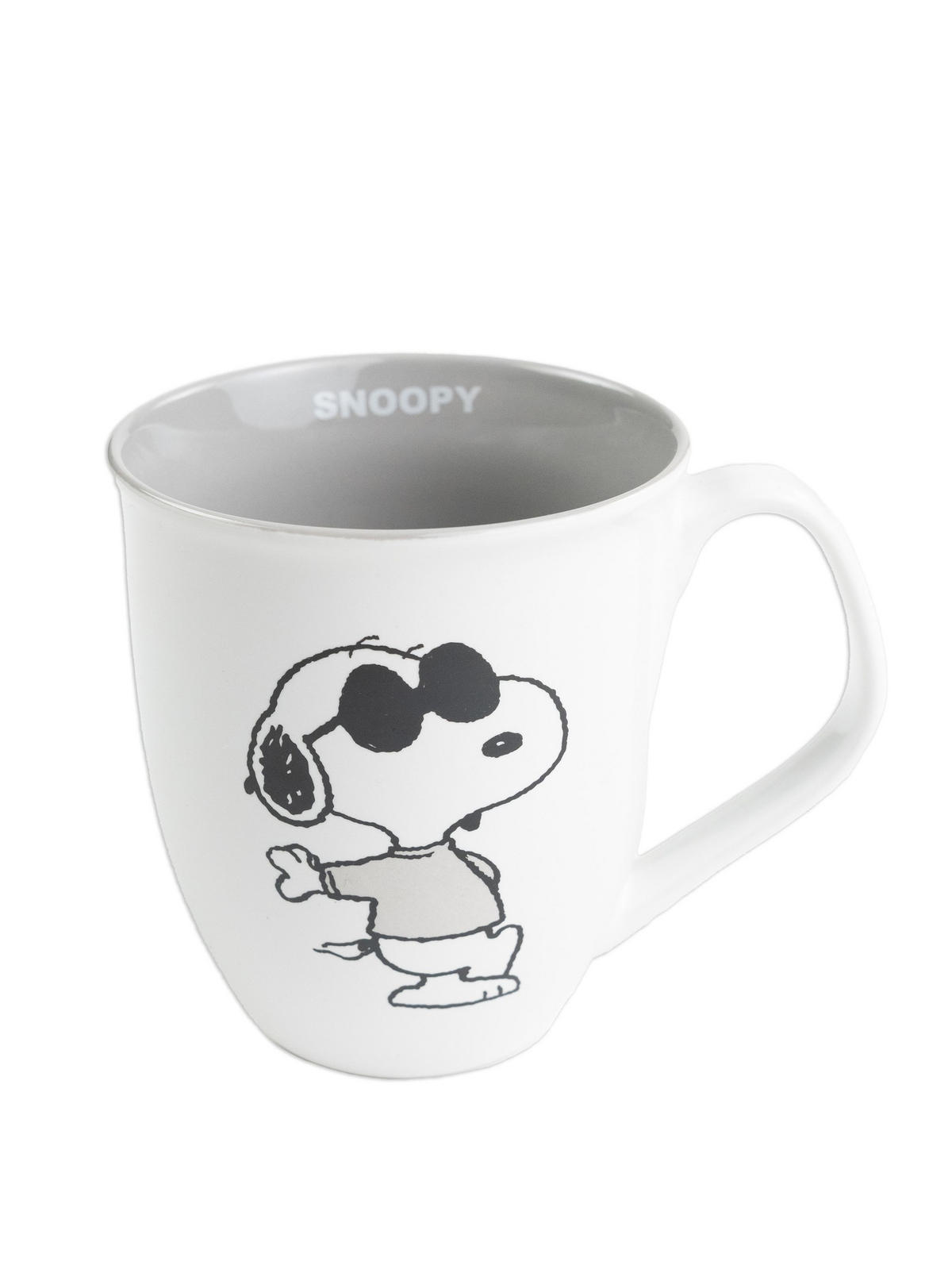 KAFFEEBECHER The Peanuts Snoopy Sunglasses Weiß/Grau 280 ml - Multicolor, Keramik (0.28L) - United Labels