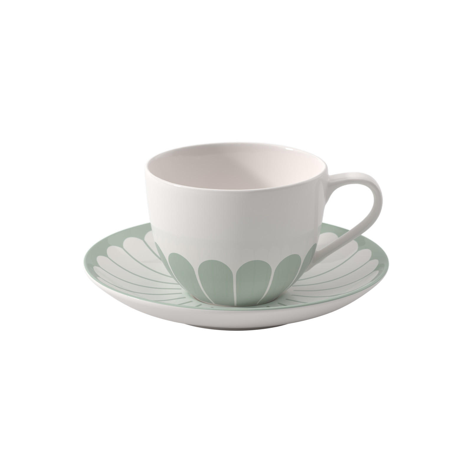 CAPPUCCINOTASSE MIT UNTERTASSE Fleur Couleur Vert 300 ml - Grün, Keramik (0.3L) - Villeroy & Boch