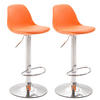 BARHOCKER 2er Set Lederlook orange - Chromfarben/Orange, Kunststoff/Textil (39/82/43cm) - CLP