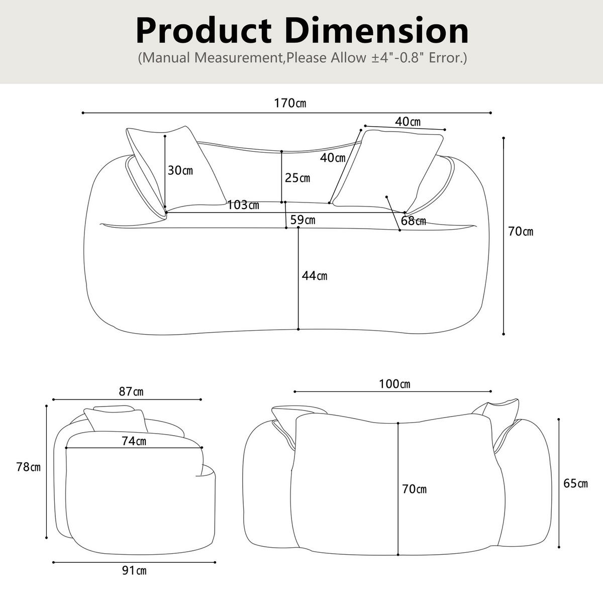 2-SITZER Sofa gebogen mit Armlehnen, ergonomischer Komfort und fertig montiert, Gelb - Gelb, Kunststoff (87/70/170cm) - Modfu