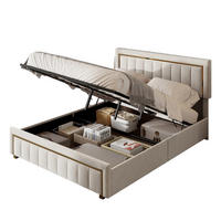 POLSTERBETT 140x200 cm mit Stauraum Kopfteil und Lattenrost Beige - Beige, Holzwerkstoff (140/200cm) - Novahome