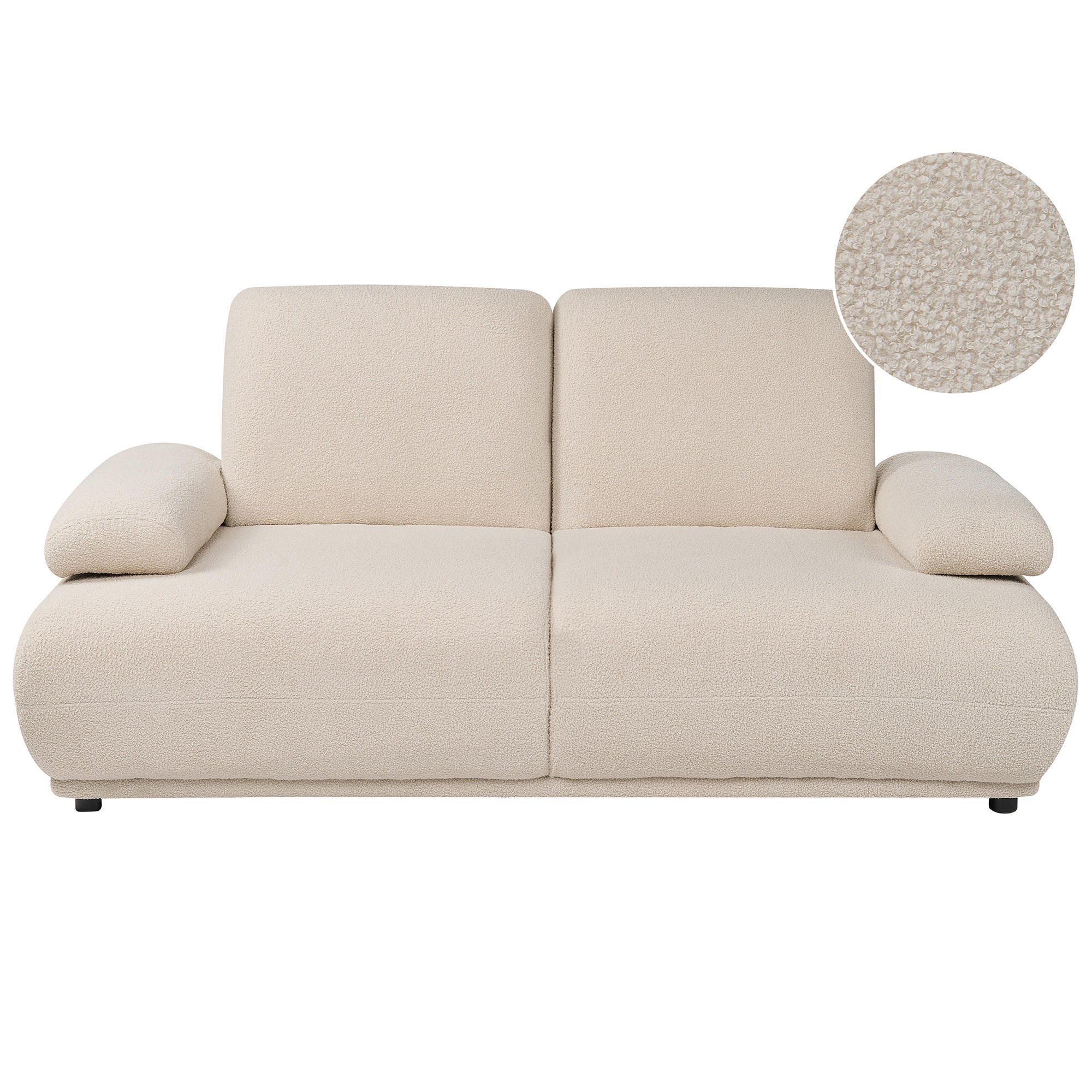 2-SITZER-SOFA Bouclé Beige Nacka - Beige/Braun, Textil (211/89/110cm) - Beliani