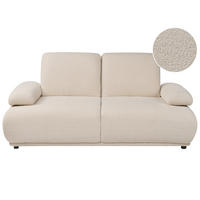 2-SITZER-SOFA Bouclé Beige Nacka - Beige/Braun, Textil (211/89/110cm) - Beliani
