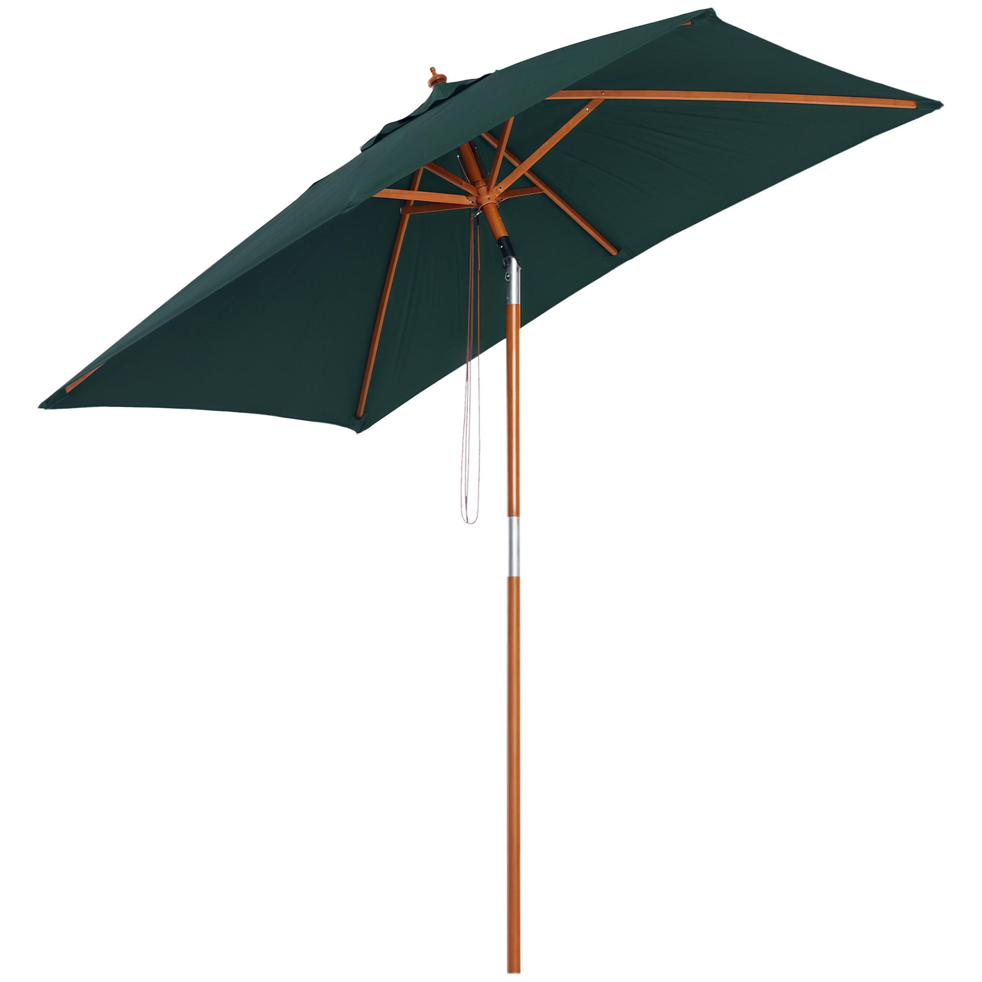 SONNENSCHIRM DE-05590 Knickbar, rechteckig, 3-stufig Grün - Grün, Holz (150/200cm) - ComfortXL