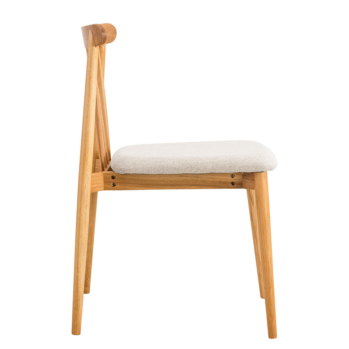 POLSTERSTUHL - 2er-Set - Eichefarben, Holz (48/77/53cm) - home24