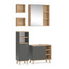 BADMÖBEL-SET Senyo Anthrazit 4 Teile, mit Hängeschrank - Honigeiche/Anthrazit, Holzwerkstoff (62/54/32cm) - Vicco