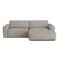 ECKSOFA mit losen Rückenkissen, wasserabweisender All Senses Stoff - Hellgrau/Schwarz, Holz/Kunststoff (175/288cm) - Cotta