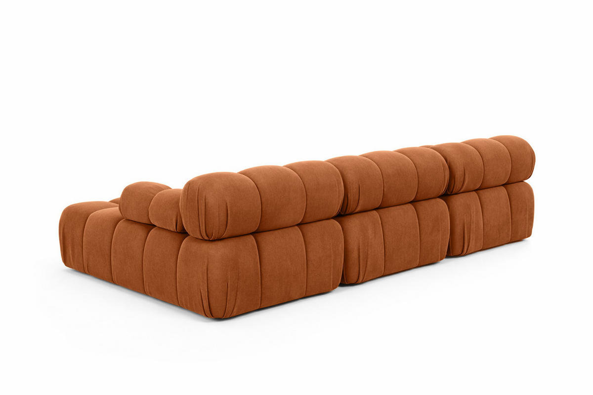 ECKSOFA U-Form, Stoff Velours Salvador, Braun, Selia U - Braun, Holz (285/70/160cm) - Kaiser Möbel