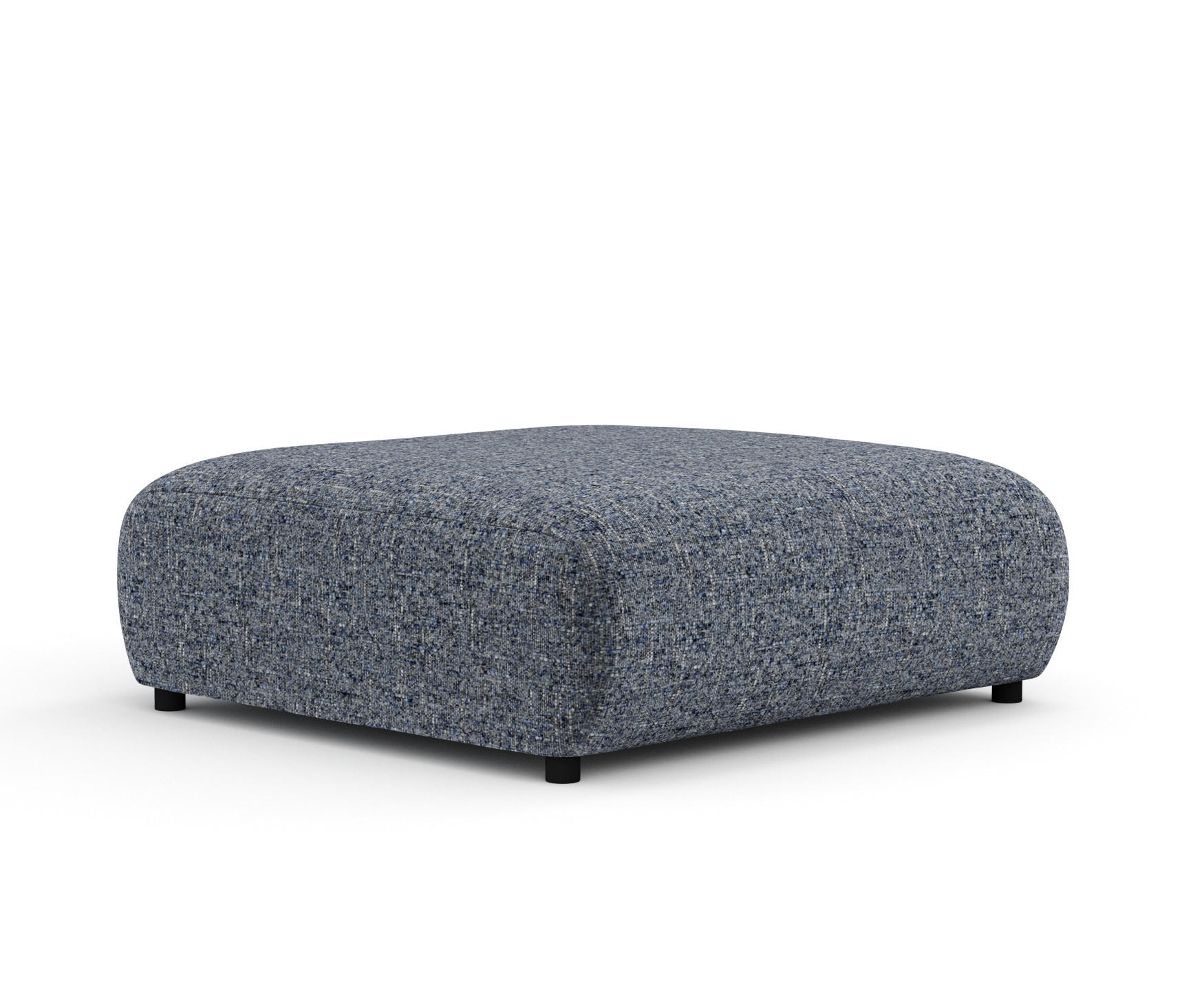 POUF L Zanzibar Marineblau Webstoff - Schwarz/Dunkelblau, Holz/Holzwerkstoff (110/37/110cm) - Maison de Reve