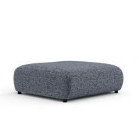 POUF L Zanzibar Marineblau Webstoff - Schwarz/Dunkelblau, Holz/Holzwerkstoff (110/37/110cm) - Maison de Reve
