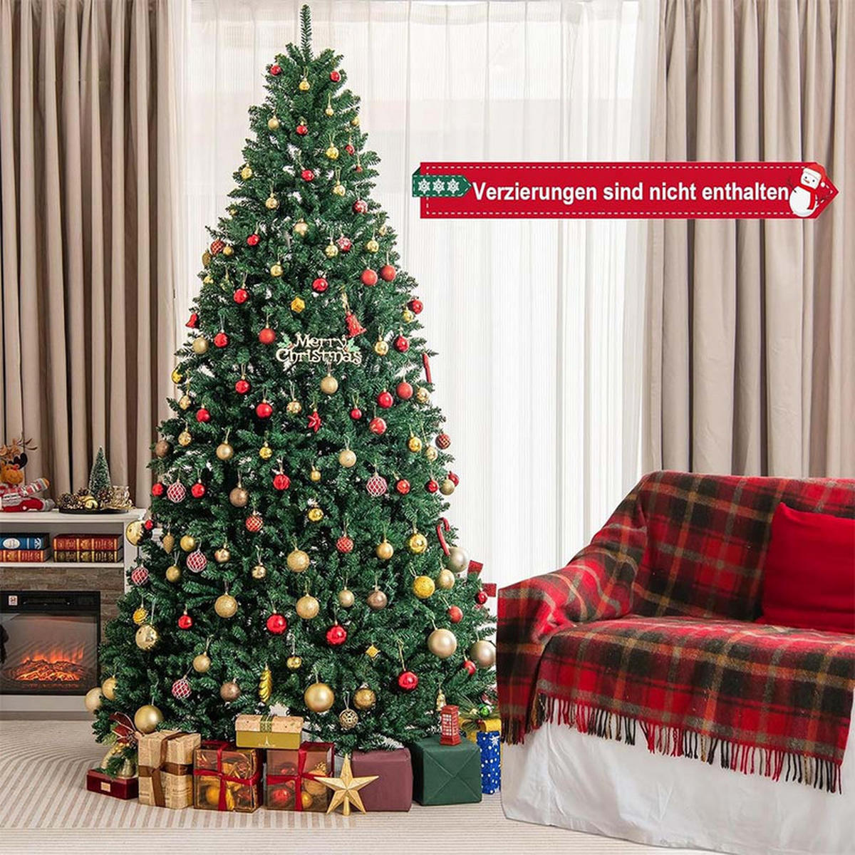 WEIHNACHTSBAUM mit Metallständer 270cm Grün - Grün, Metall (275cm) - COSTWAY