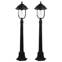 AUSSENLEUCHTE Laterne Aluminium Schwarz 2er Set - Schwarz, Metall (25/111/111cm)