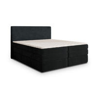 BOXSPRINGBETT MATERN 180x200 cm mit Matratze und Topper - Schwarz - Schwarz, Holz (180/200cm) - MASSENO