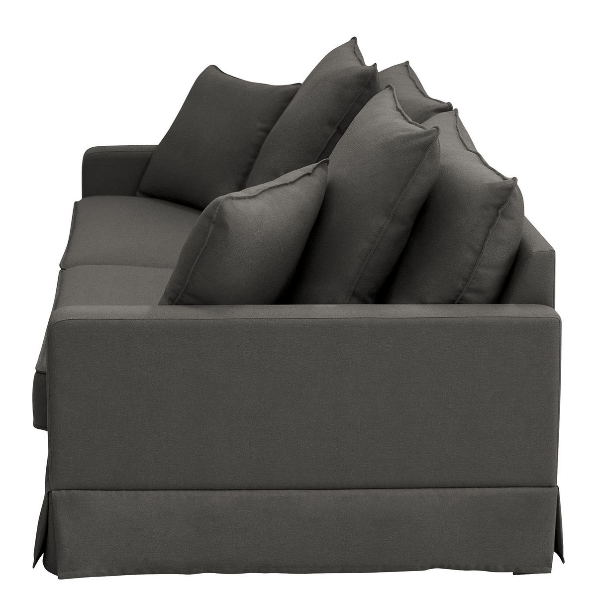 BIGSOFA mit Husse - Webstoff - Anthrazit/Schwarz, Kunststoff/Textil (230/89/110cm) - home24