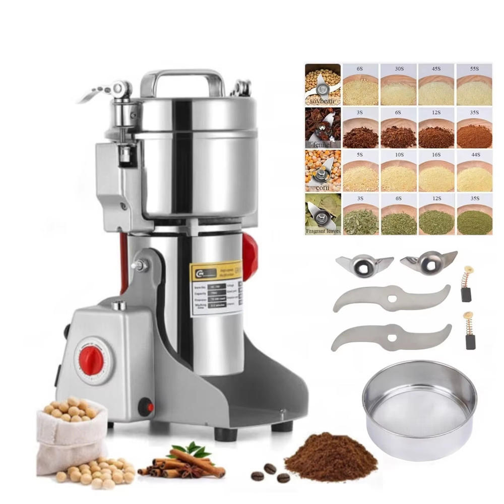 GETREIDEMÜHLE 800G Hochgeschwindigkeit Gewürze Kaffee Kräuter - Silberfarben, Metall (13.5/34/14.5cm) - Kaket