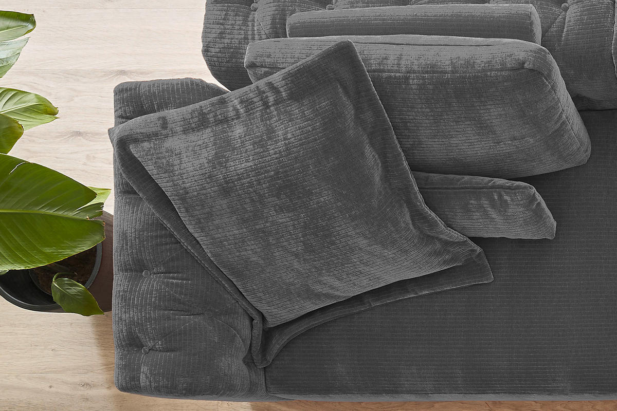 FLATTERKISSEN MEDIUM SEPHI Cord - Anthrazit, Textil (75/75cm) - KAWOLA