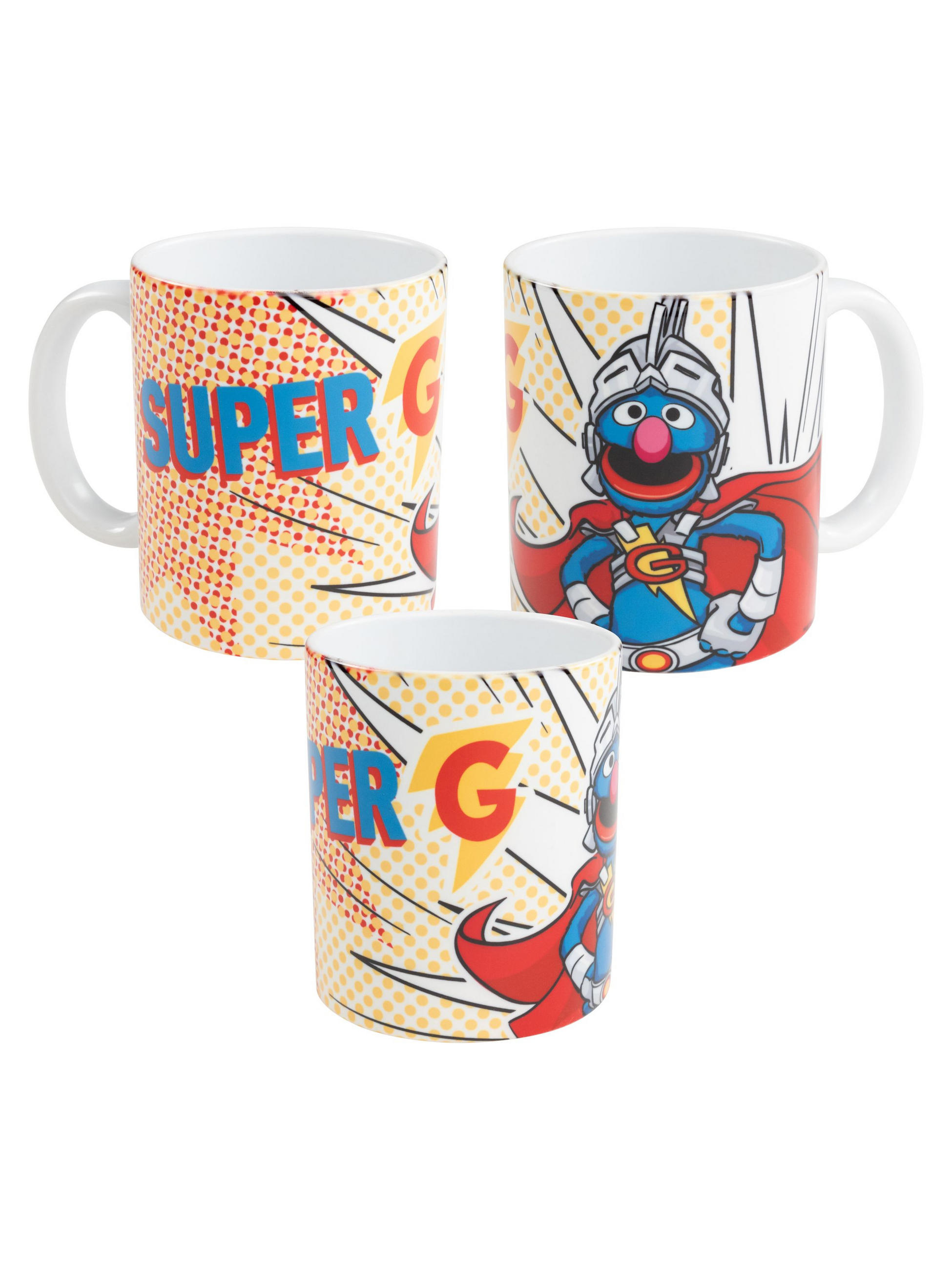 BECHER Sesamstraße Super Grobi Mehrfarbig 320 ml - Multicolor, Keramik (0.32L) - United Labels