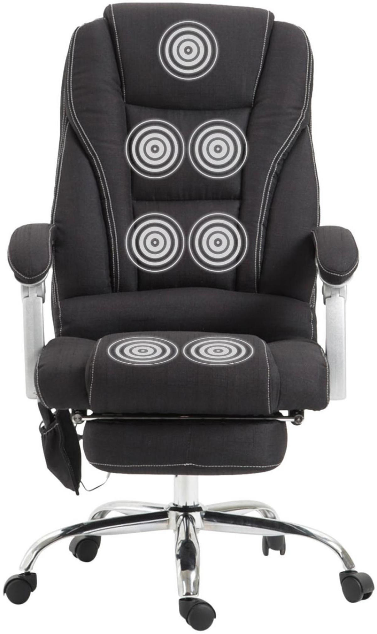 CHEFSESSEL Stoff schwarz - Chromfarben/Schwarz, Textil/Metall (68/118/64cm) - CLP