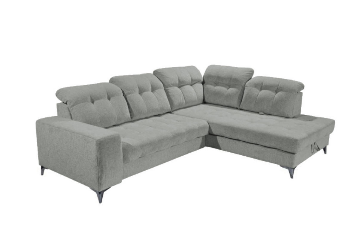ECKSOFA mit elektronischem Sitzvorschub, Bettkasten und USB-Anschluss - Anthrazit/Schwarz, Textil/Metall (220/289cm) - ed exciting design