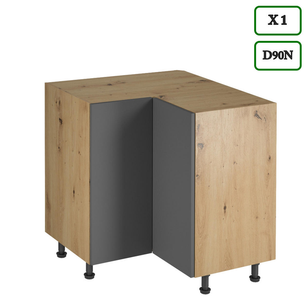 WINKELKÜCHE 330 cm - Langen K100-M330 - in Grau/Matt - Grau, Holz (330/212/210cm)