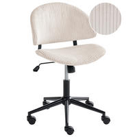 BÜROSTUHL Cord Cremeweiß Kiana - Weiß, Textil (55/74/55cm) - Beliani