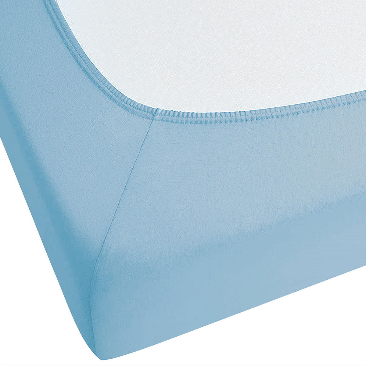 SPANNBETTLAKEN Blau 160 x 200 cm Hofuf - Hellblau, Textil (160/200cm) - Beliani