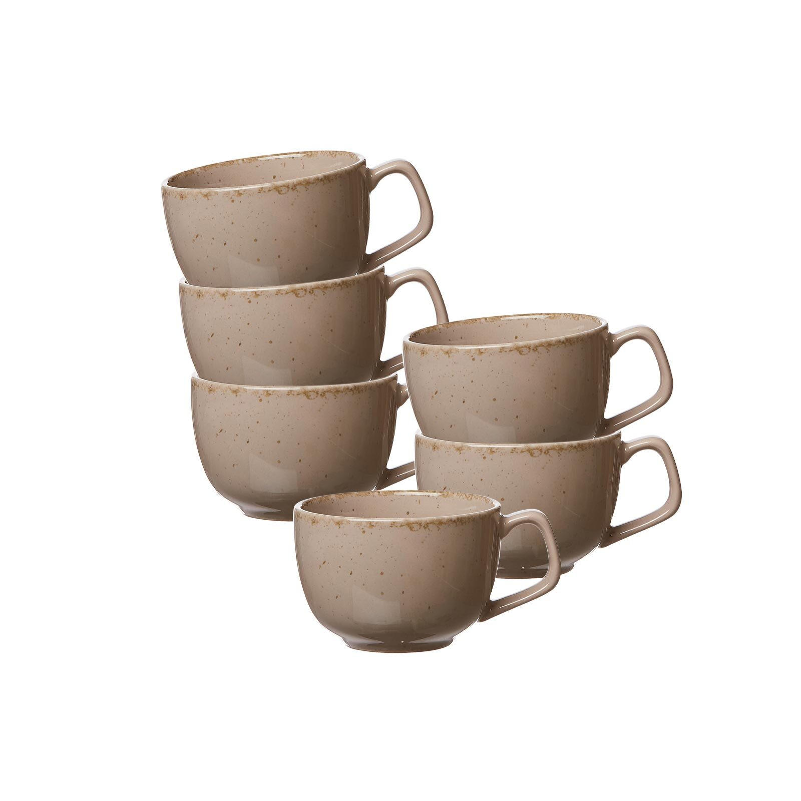 KAFFEETASSEN Casa grau 200 ml 6er Set - Grau, Keramik (0.2L) - Ritzenhoff Breker