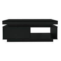 COUCHTISCH Schwarz 100/50/40,3 cm mit LED-Beleuchtung und Schublade - Schwarz, Holzwerkstoff (50/100/40.3cm) - PANGIVO