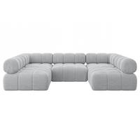 WOHNLANDSCHAFT modulares Sofa Garvo-U1 - 285x190x70 cm Grau Cord - Grau, Holzwerkstoff/Textil (285/70/190cm) - ALTDECOR